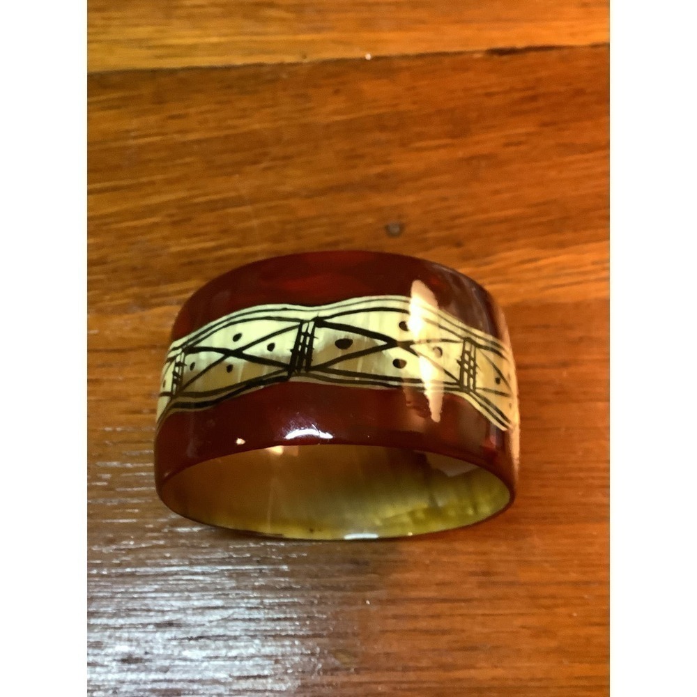 Vintage African Painted Horn‎ Bangle